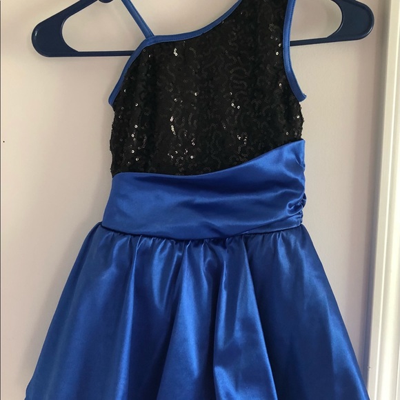 Balera Girls Dance Costume size MC Black Blue - Picture 1 of 3